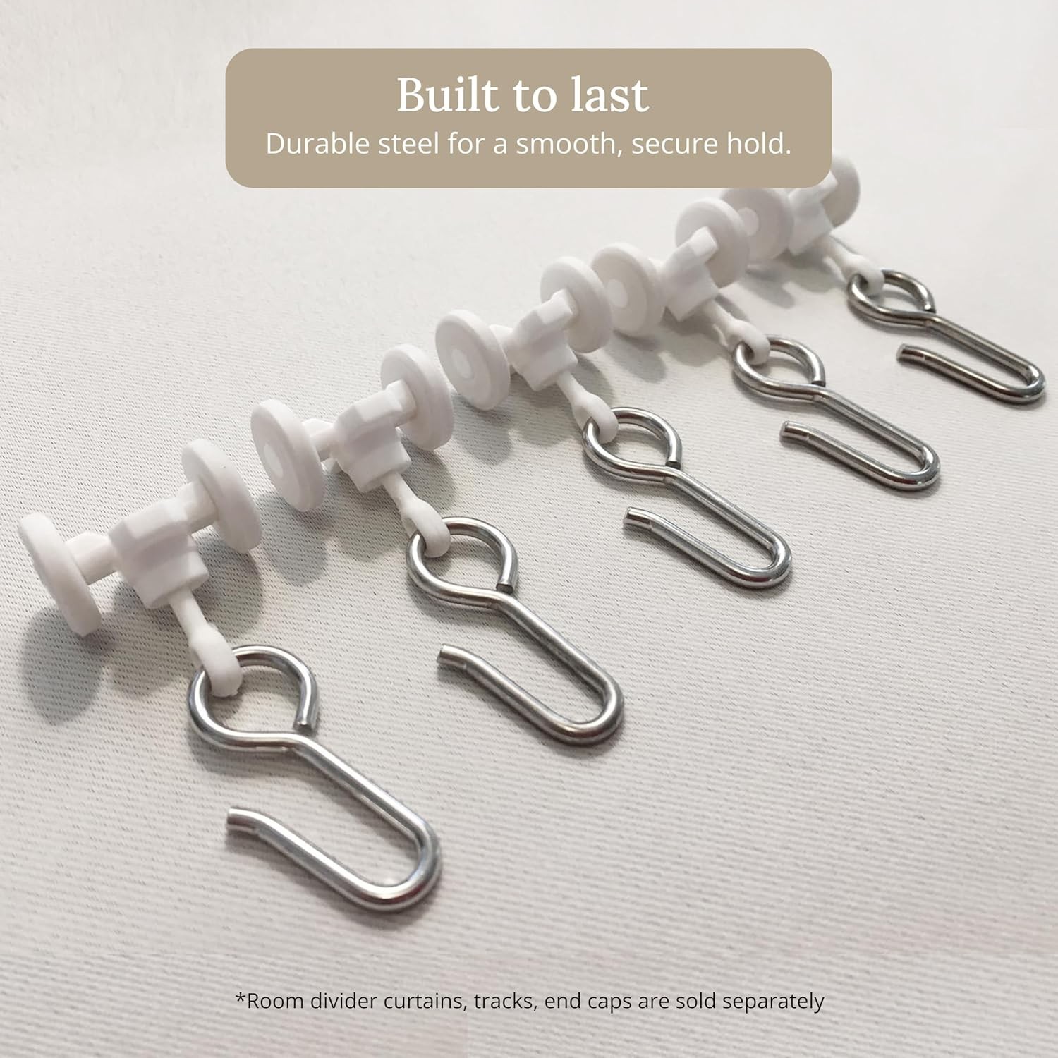Curtain Track Hooks 20 Pack – Durable Ceiling Track Roller Hooks for Curtains…