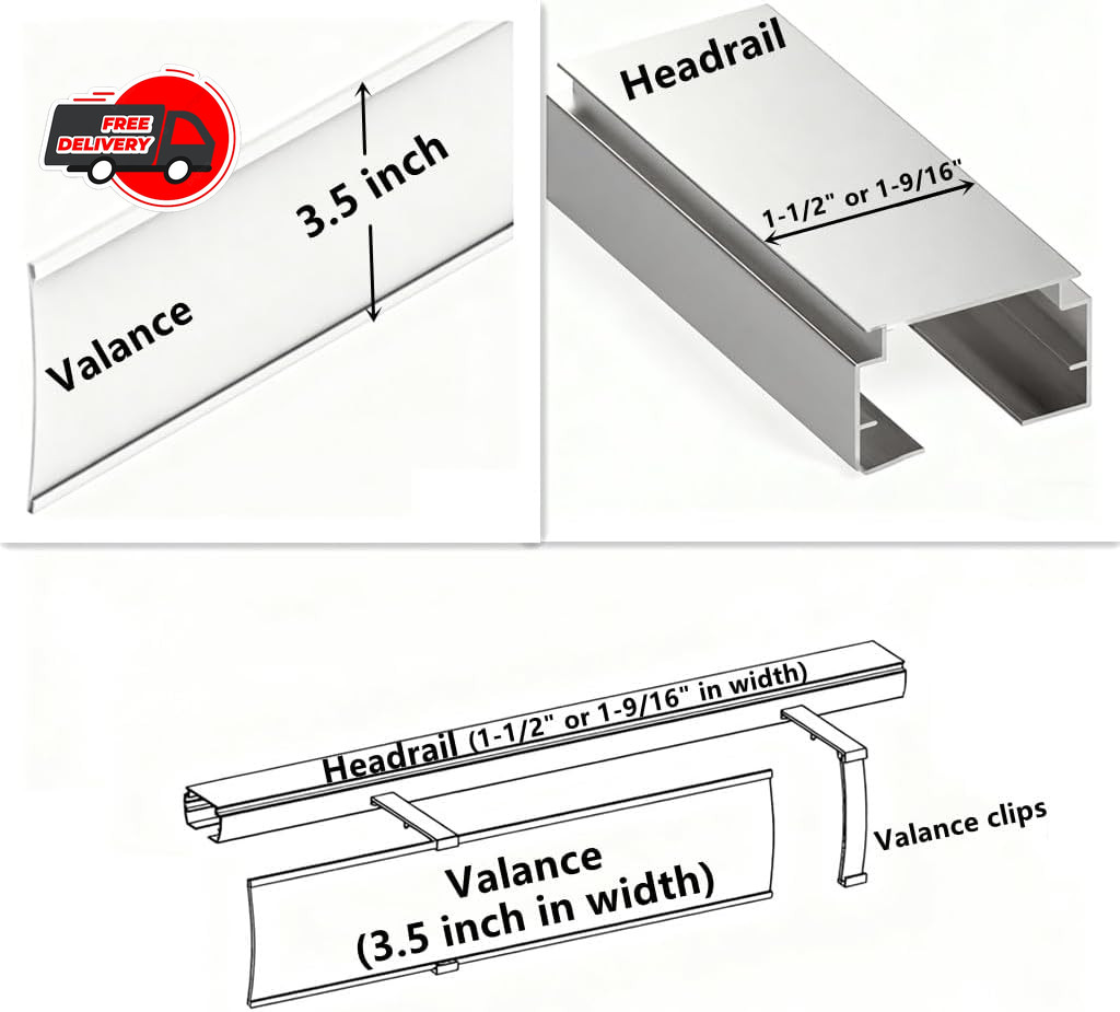 4Pcs Valance Clips 3.5″ Clear Vertical Blind Hidden Retainer Holder Installation