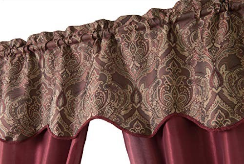 5 Piece Unique Window Curtain Set, Assorted Colors, Room Darkening Drapes