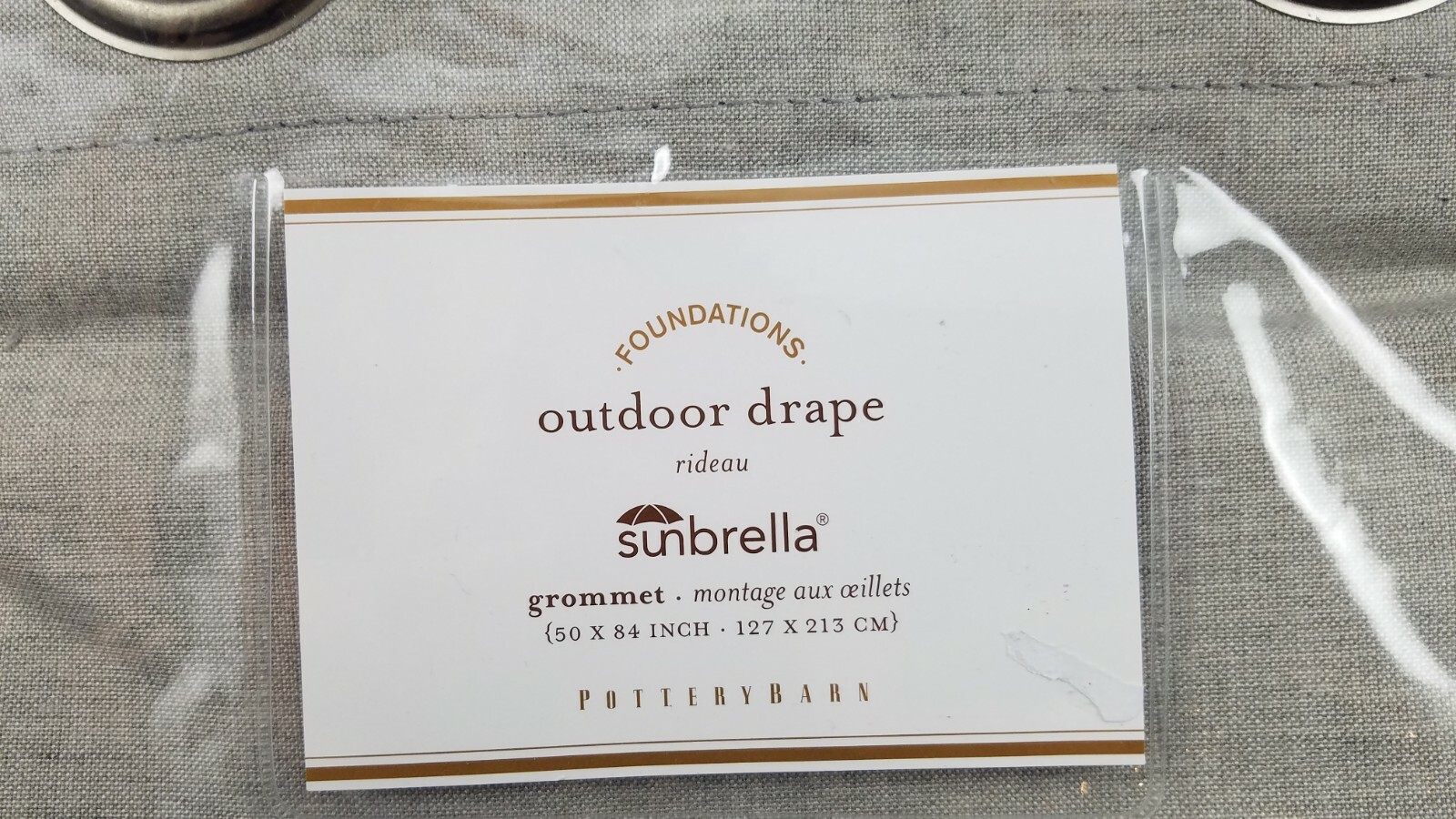 Pottery Barn Sunbrella Solid Indoor Outdoor Panel 84″ Volt Silver Gray S/2 #4646