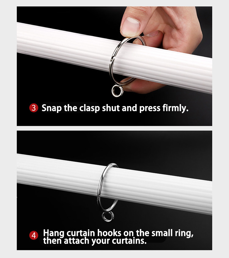 Opening Curtain Rings Hanging Hooks for Curtains Rod Pole Voile Metal/Resin Ring