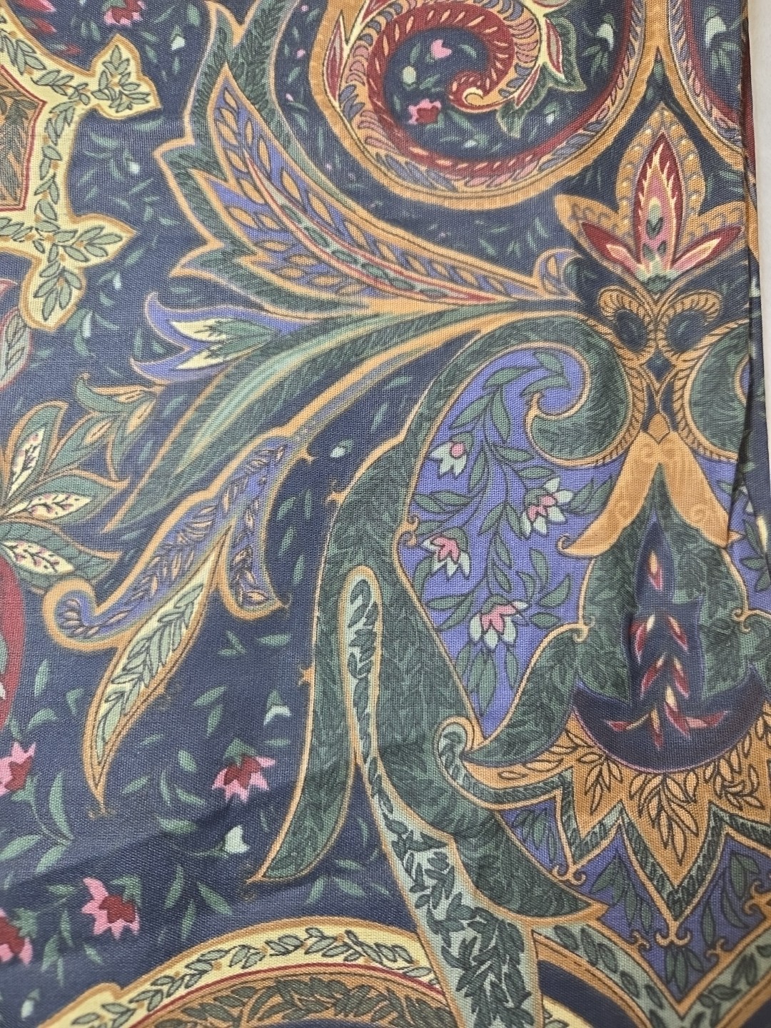 2 Vtg 90s Croscill Valances Jacobean Paisley Rod Pocket Jewel Tones 17.5×88