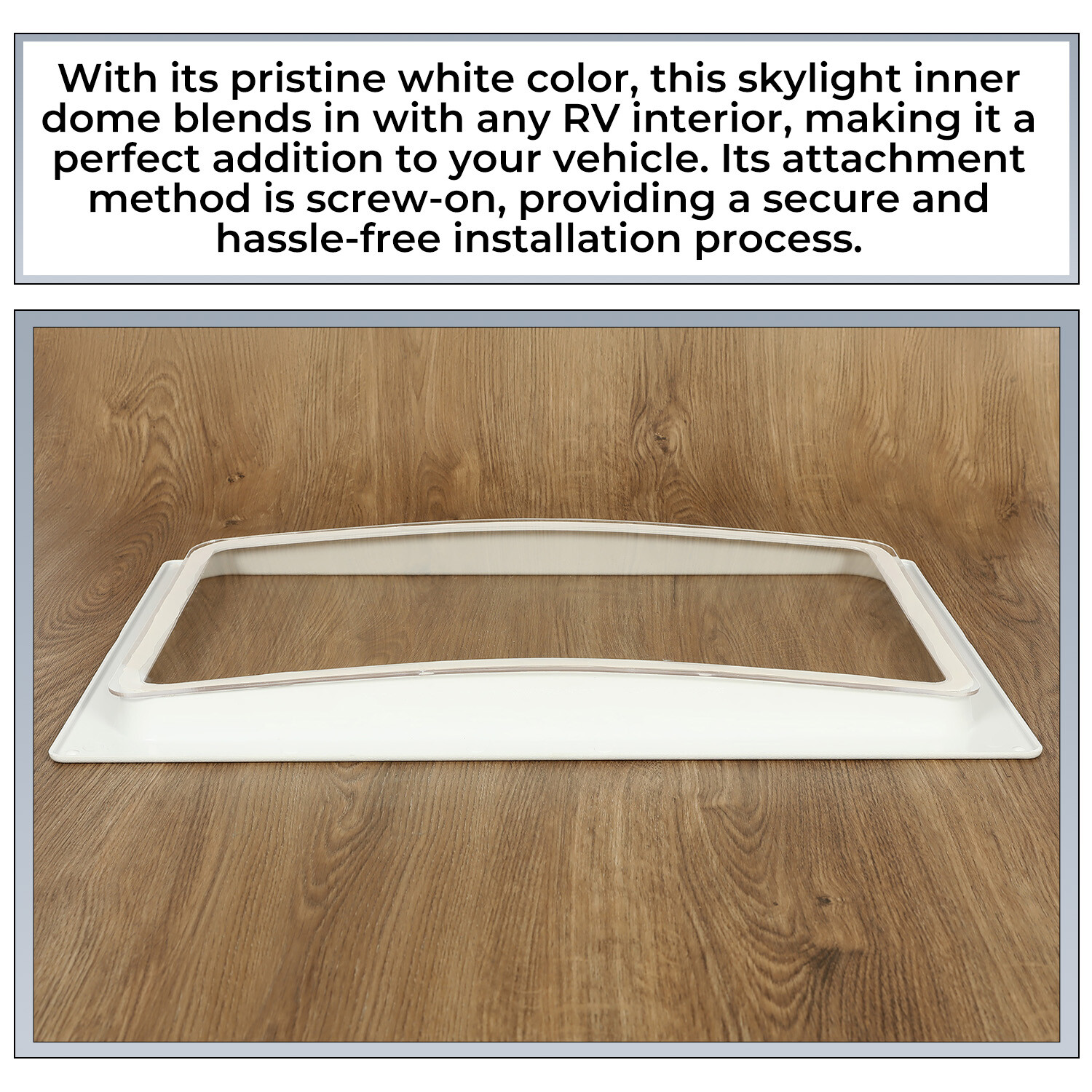 White Skylight Inner Dome 24×16 Inch For RV/Camper/Food Truck