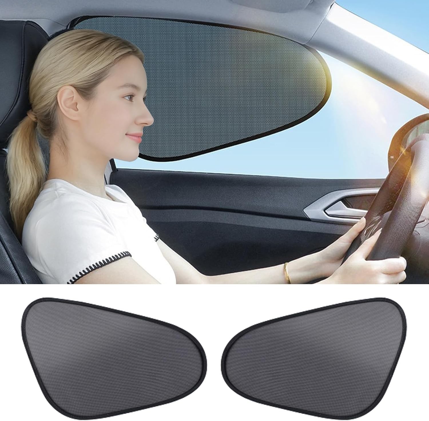 2-Pack Car Window Shades | Mesh Static adsorption Side Window Anti-UV Sunshad…