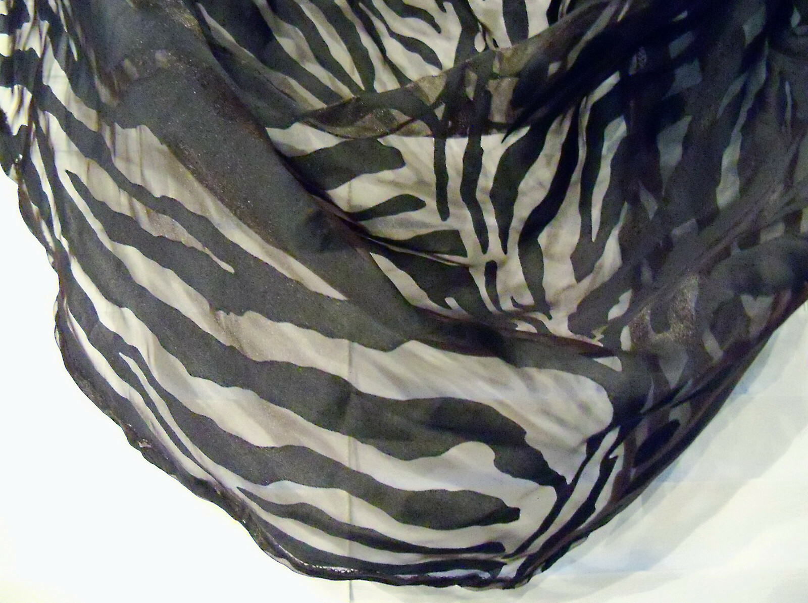 🦓BLACK ZEBRA STRIPE SHEER WATERFALL VALANCES SWAGS ART DECO STYLE NEW