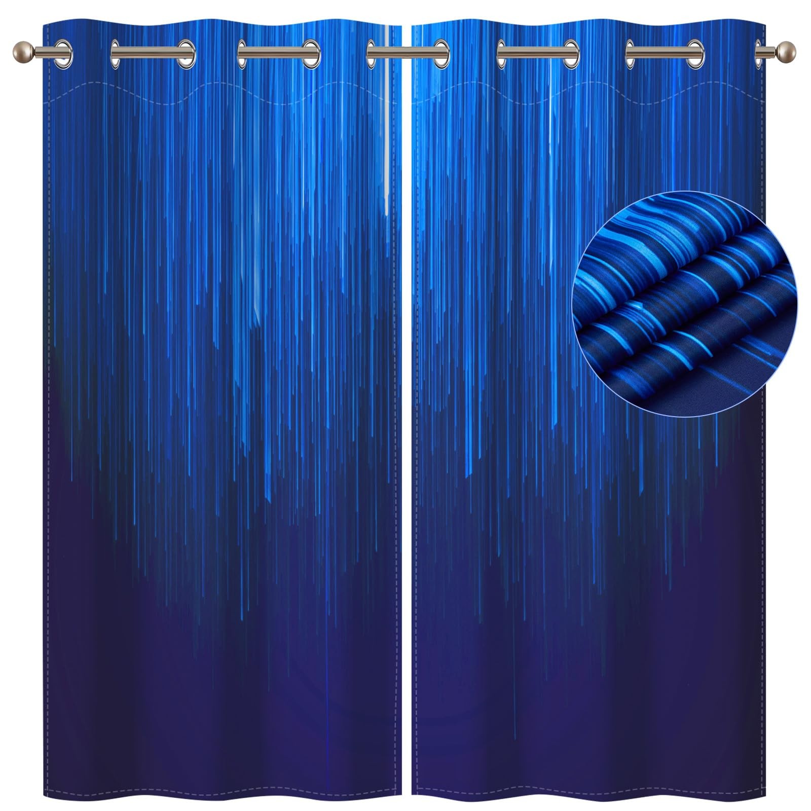 100% Blackout Curtains 2 Panels Set Double Layer Thermal Insulated Window Drapes