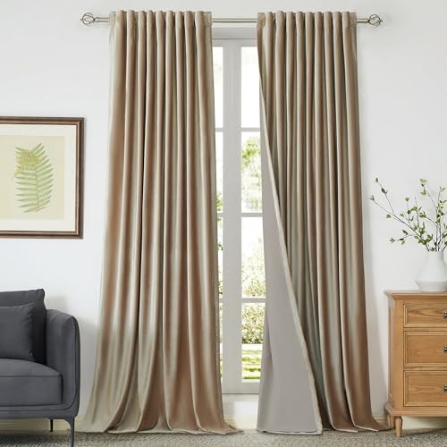 100% Full Blackout Champagne Beige 52″W x 96″L (Pack of 2) Champagne/Beige