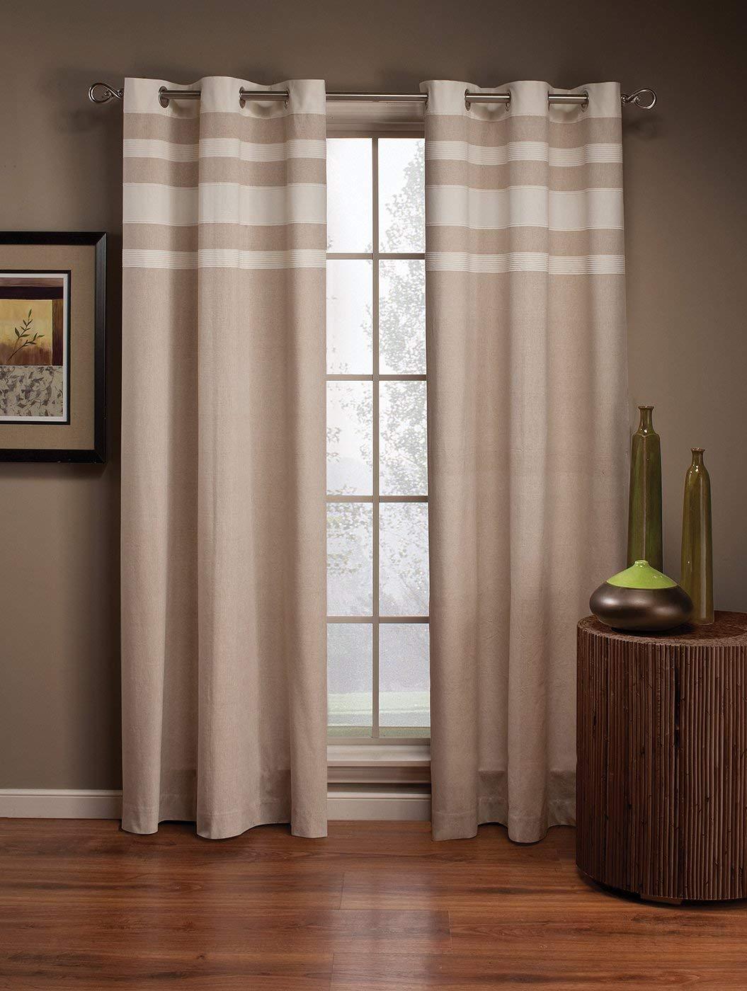 Saturday Knight Ltd. Streamline One (1) Grommet Top Oatmeal Window Panel 42×63″