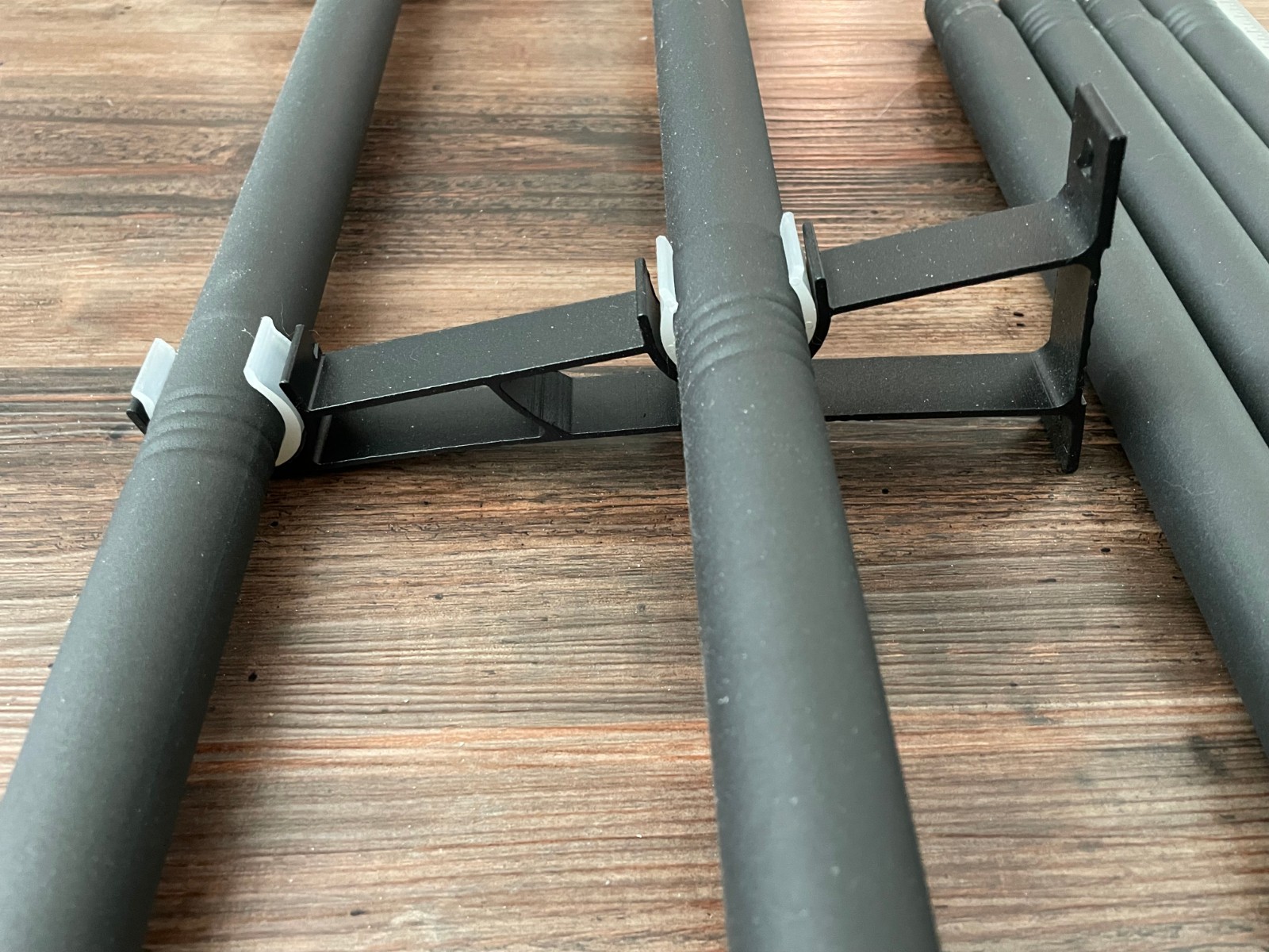 Adjustable 32-80 Inch Double Black Curtain Rod Industrial Pipe Wrap Around NOB