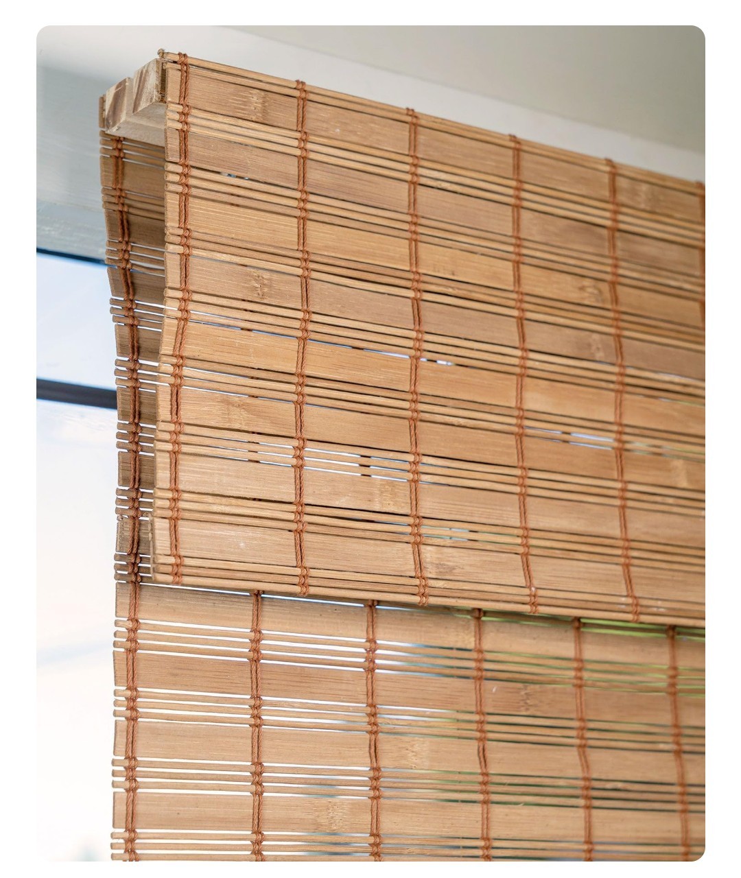 Chicology Cordless Bamboo Roman Shade Light Filtering Brown 27″W x 48″H