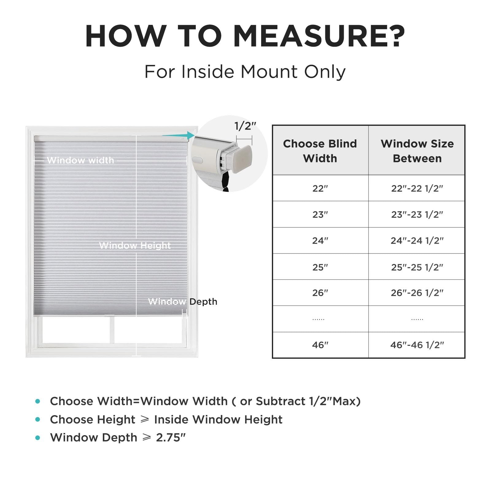 No Tools No Drill Window Blinds for Indoor Windows, Blackout Shades Cellular …