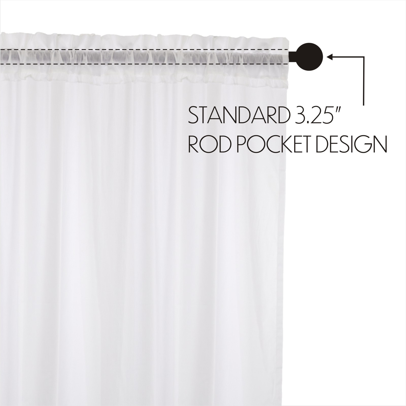 Farmhouse 24″x36″ Tier Pair White Rod Pocket Kitchen Window Curtains VHC Brands
