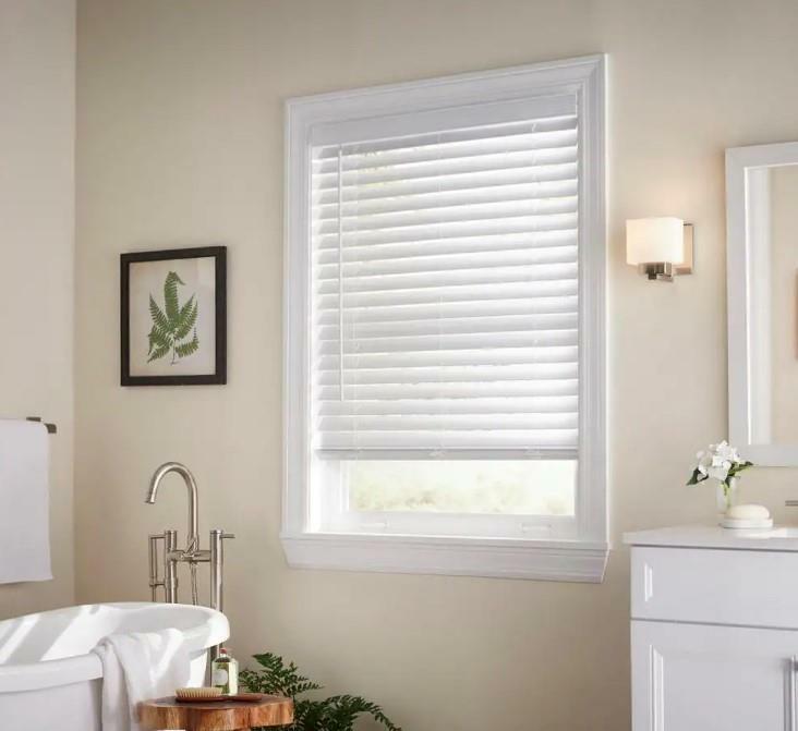 White Cordless Room Darkening 2″ Faux Wood Blind for Window 20.5″W x 64″L