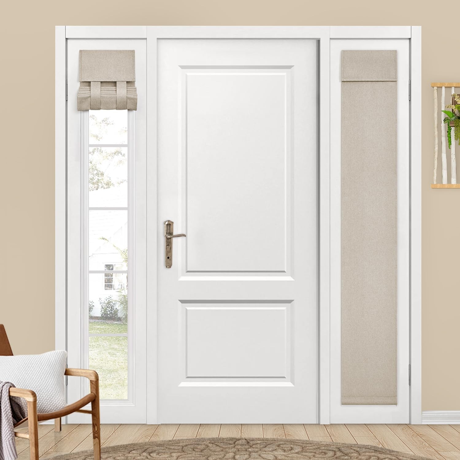 HOMEIDEAS Blackout Linen Sidelight Curtains for Front Door, Side Door Window …