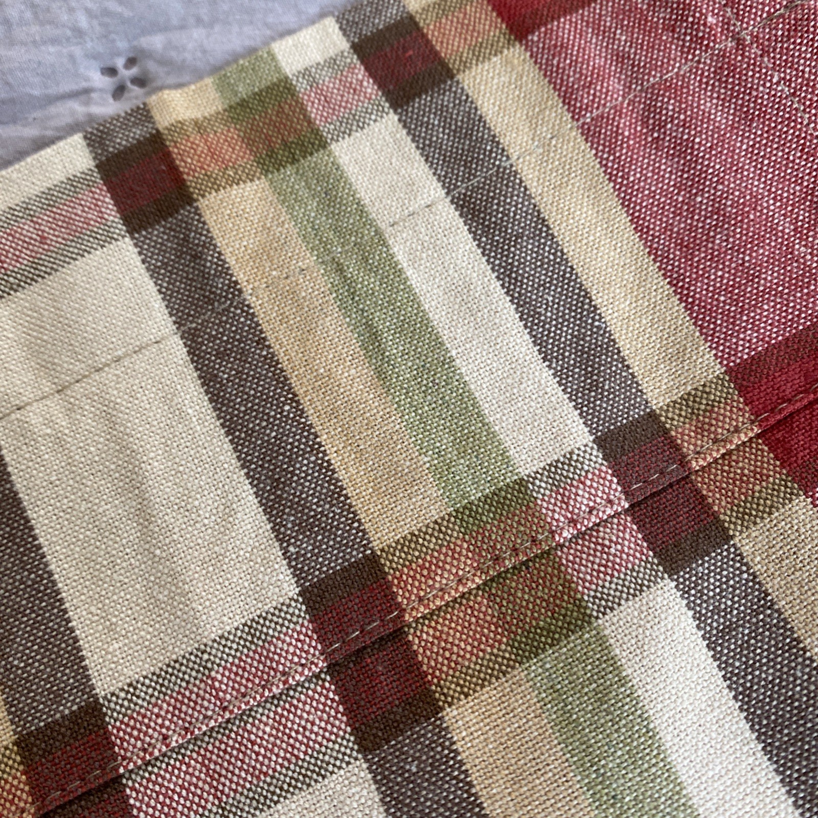 Park Designs Plaid Valance Country Primitive 14”x72” Yellow/brown/green/red