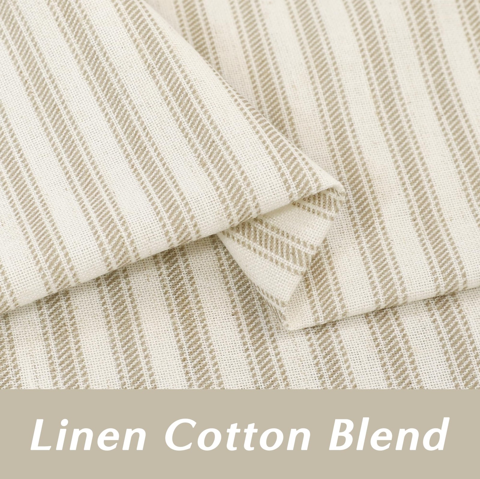 Kitchen Curtains 36 Inch Length for Cafe,Farmhouse Striped Country Style Line…