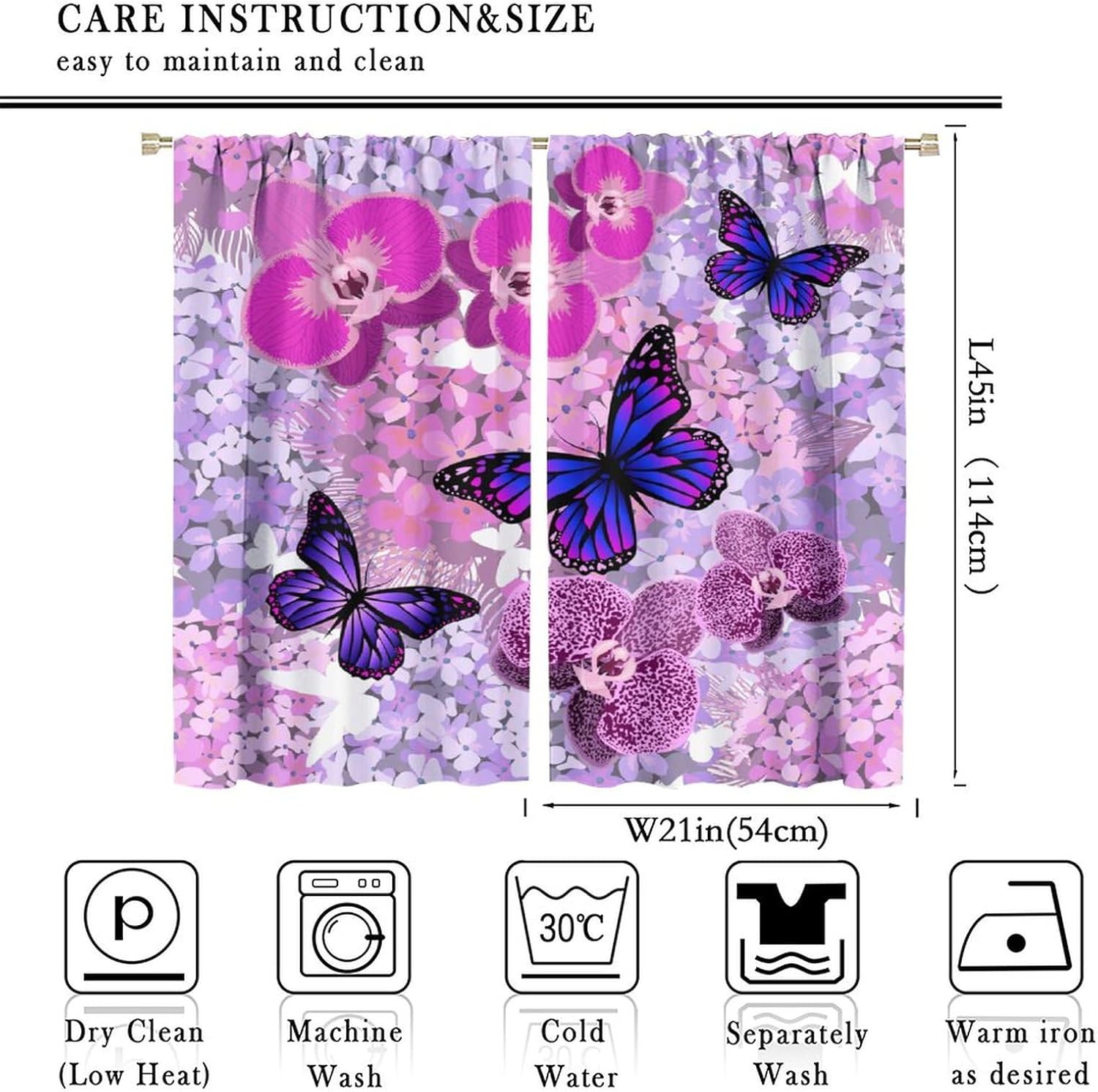 Butterfly Decor Curtains for Girls Boy Home Decor, Romantic Fantasy Butterflies