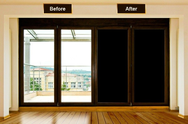 Blackout Static Cling Tint Window Film For Privacy To Block Sun UV Protection US