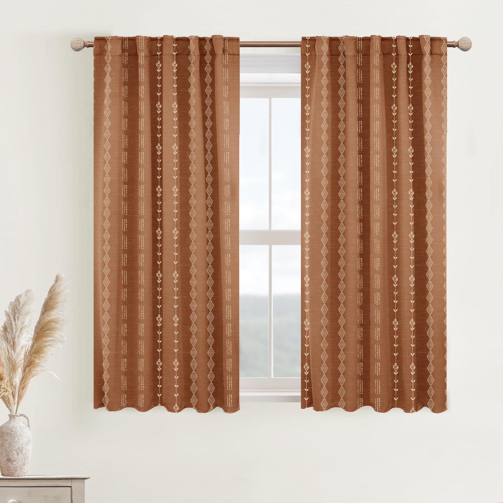 Short Curtains for Windows Bedroom Blackout Boho Bathroom Window Kitchen Curt…