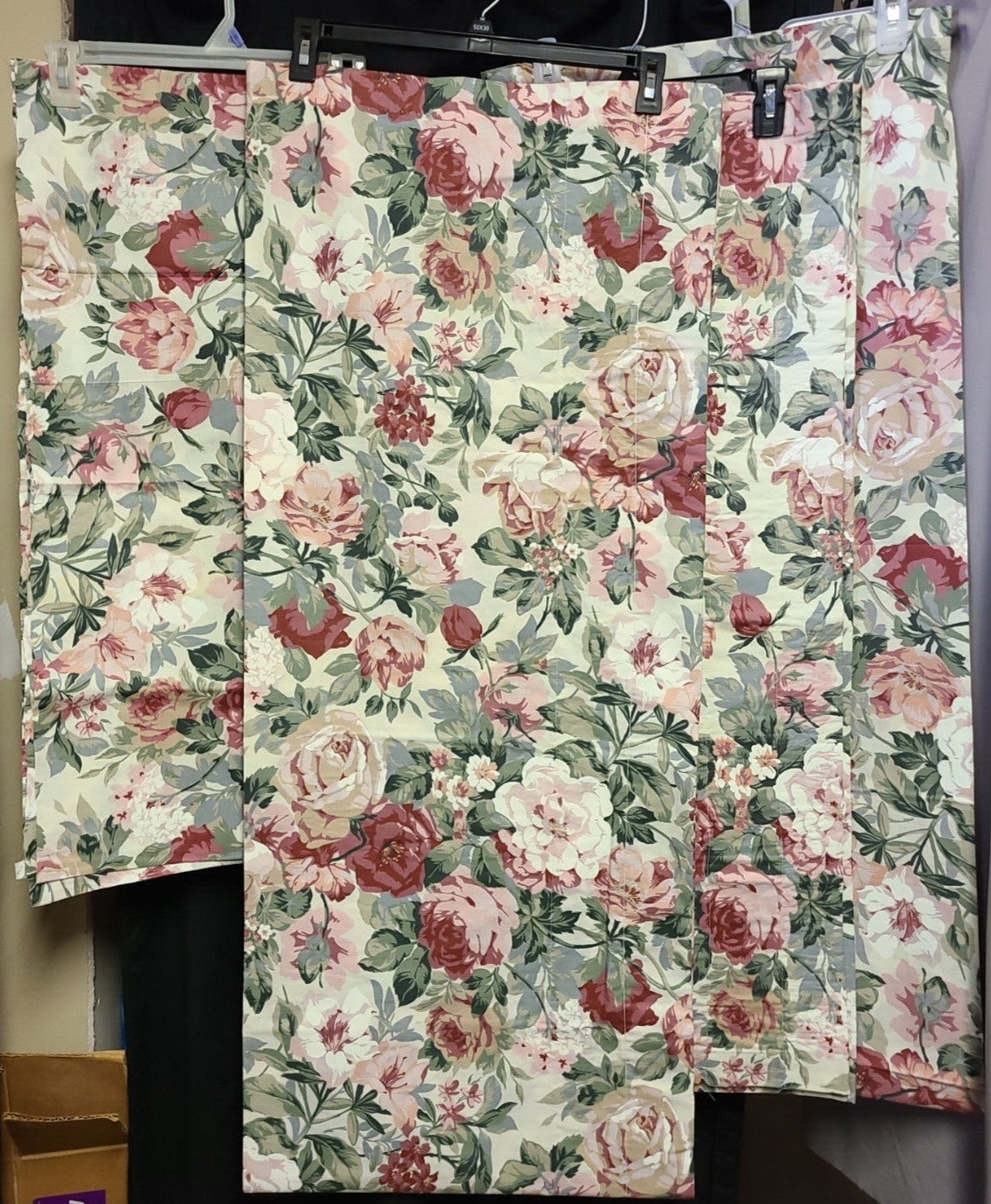 Drapery Items Made From Croscill Rose Arbor 2 Blouson and 2 Regular Valance