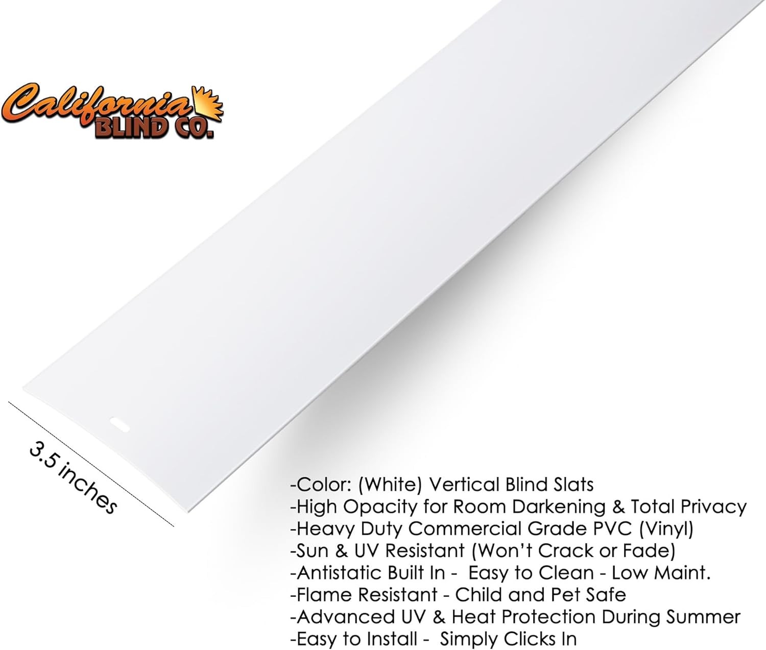 Vertical Blinds Replacement Slats Heavy Duty PVC Smooth Curved (White) You Pick