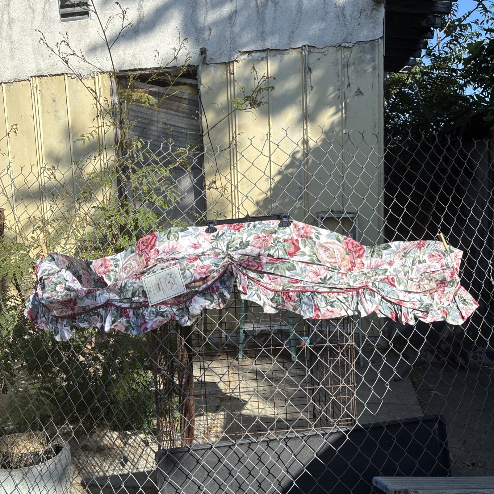 1 CROSCILL Vintage Rose Arbor ROSES RUFFLED GATHERED VALANCE