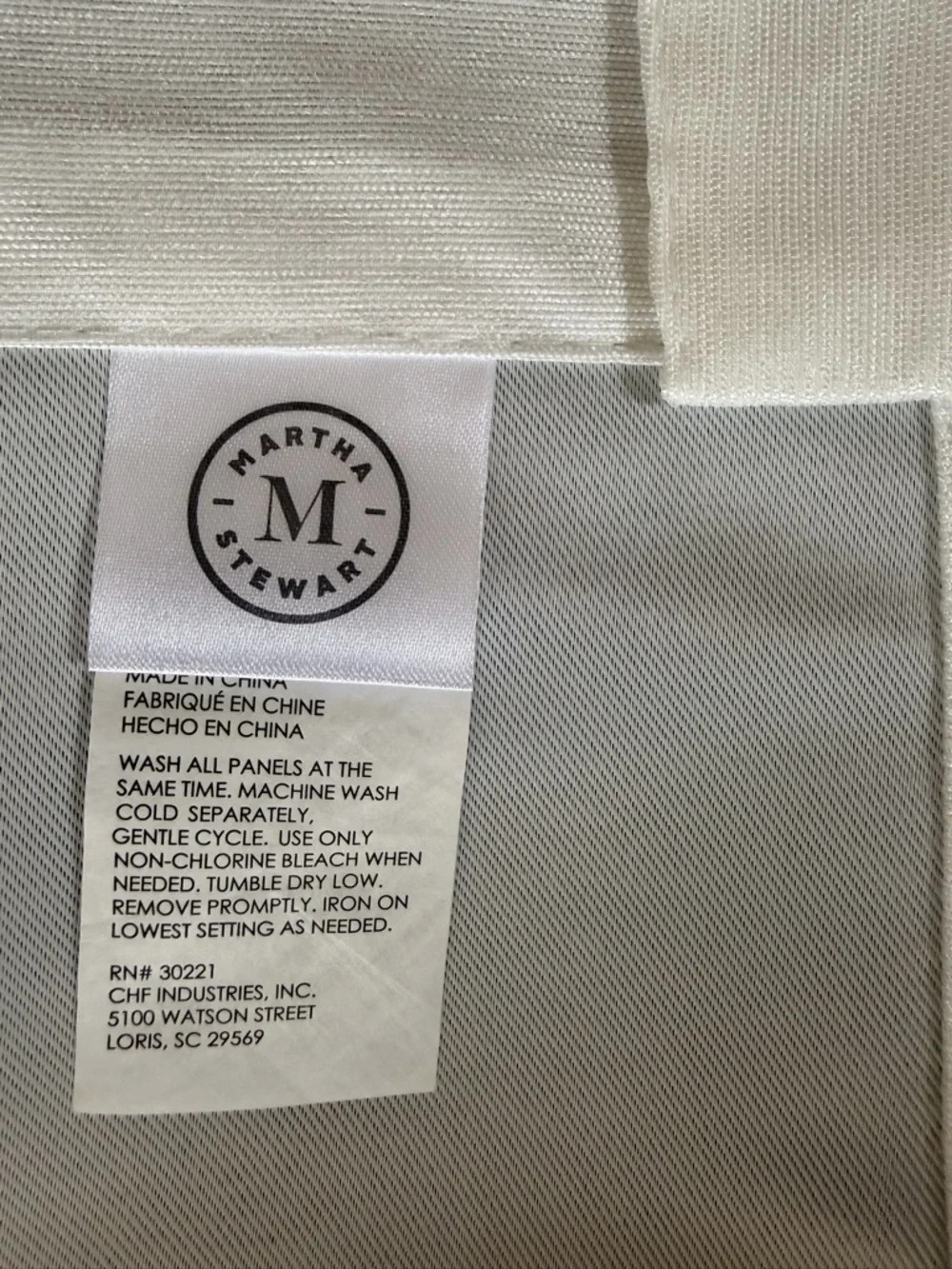 Martha Stewart White Rod Pocket Blackout Set of 2. 50″W X 95″L Each Panel