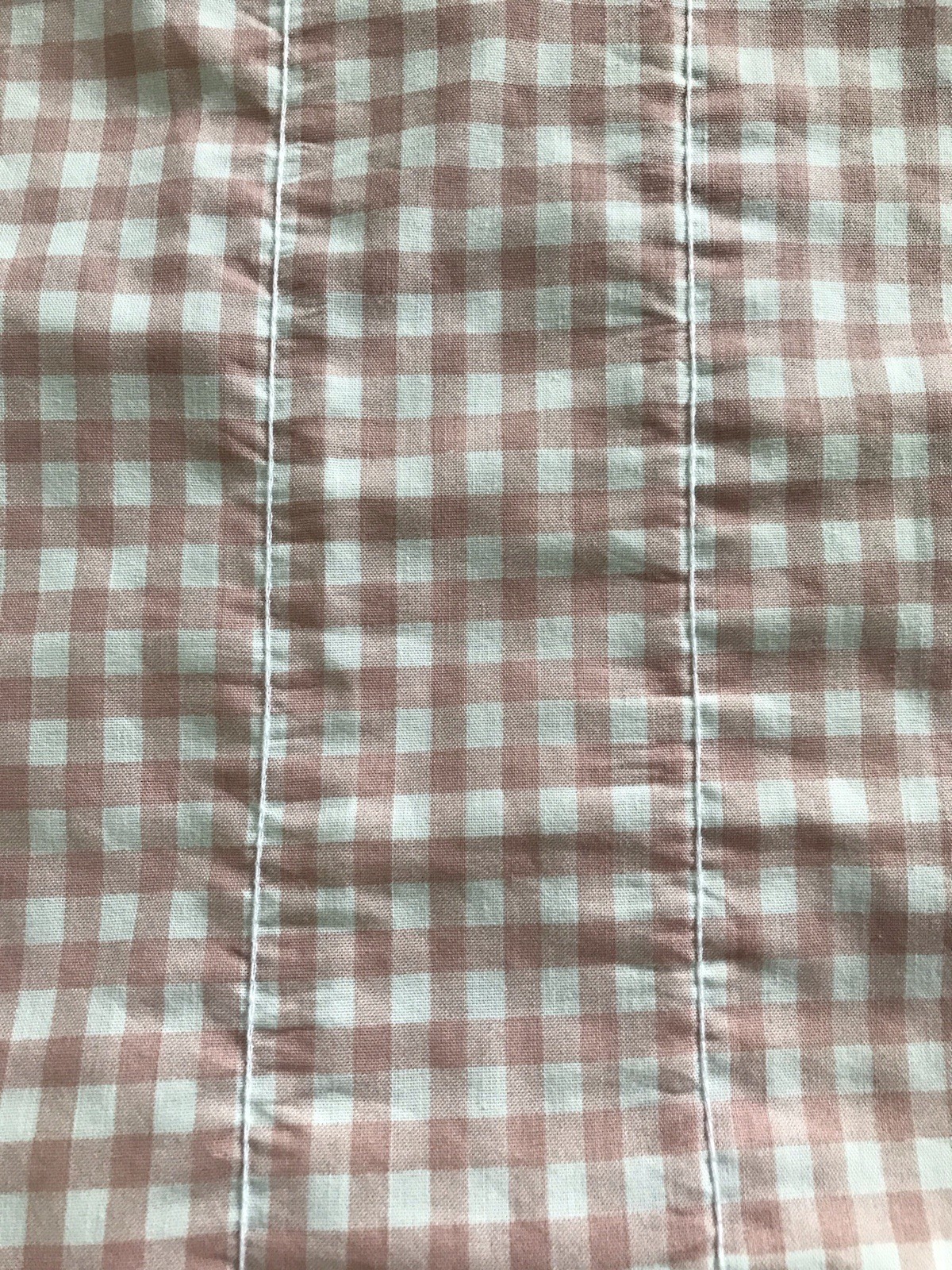 Vintage Pink White Gingham Valance Curtains Cottagecore Croscill 90’s Pair of 2