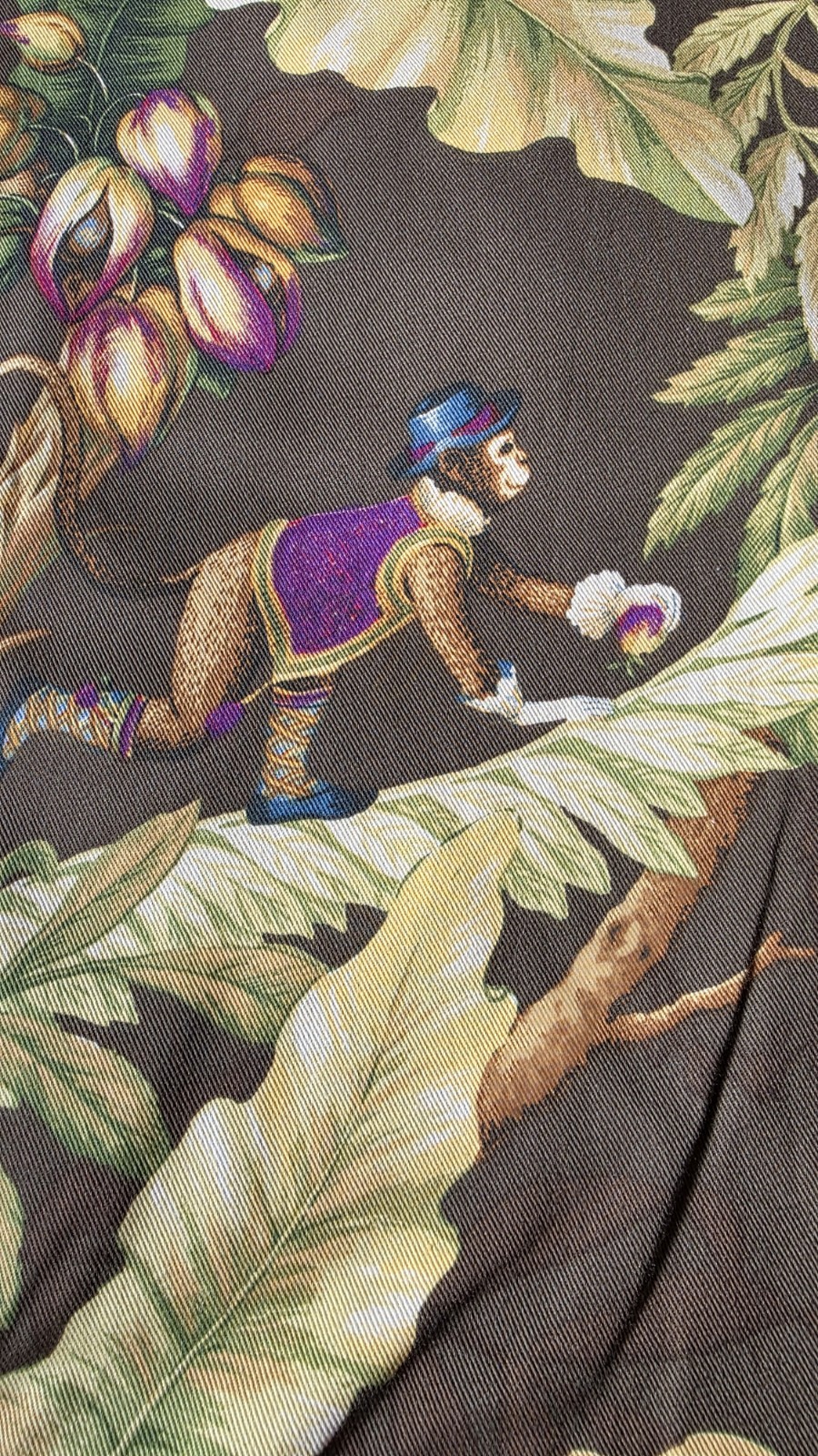 Custom Drapery Gromment Panels Brown Jungle 26.5″ X 90″ Palm Monkey Umbrella