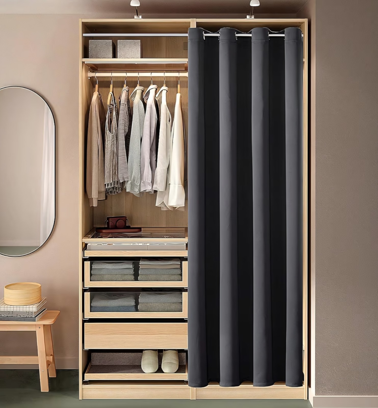 ChrisDowa Dark Gray Blackout Curtain 42W” x 84L” 1 Panel with Grommets – NEW