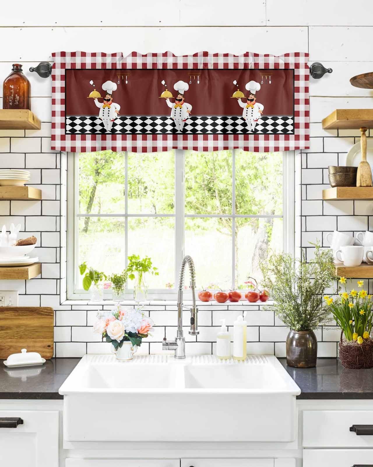 Fat Chef Kitchen Valance 18″W x 54″L (Pack of 1), Multicolor/Assorted