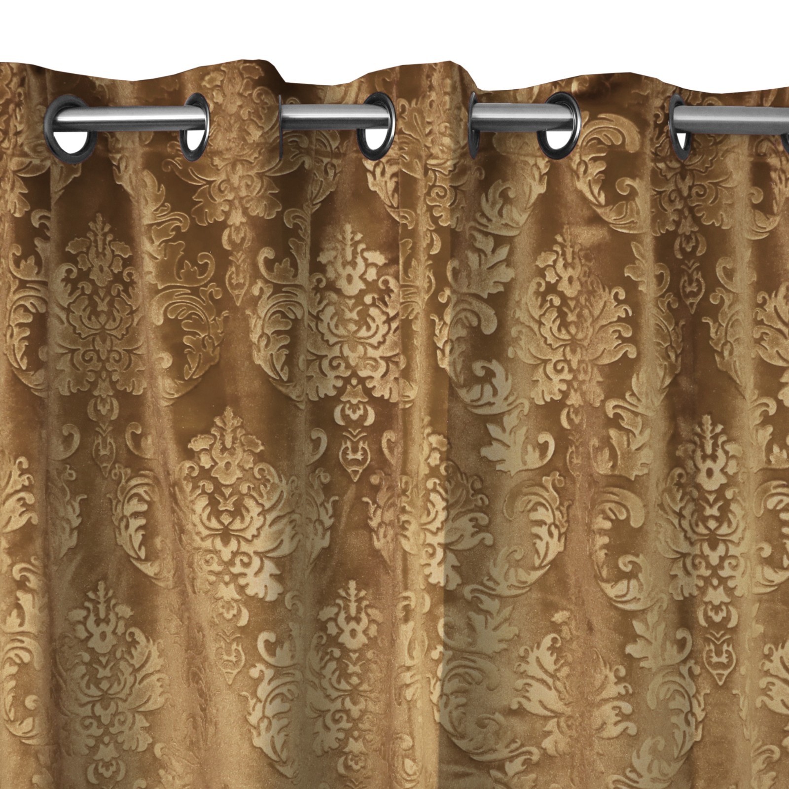 lovemyfabric Grommet Velvet Embossed Damask Curtain Panel 54 Inch Wide