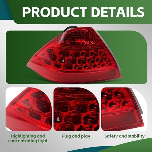 Tail Lights Assembly Driver & Passenger Side Compatible with Accord 2006-2007