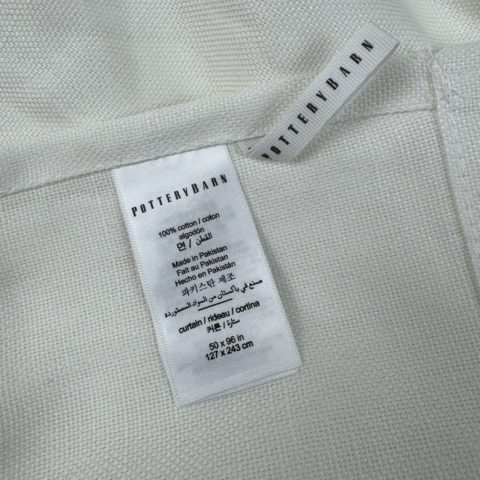 Pottery Barn Broadway Curtains Drapes 50”x96” Unlined White Flaws Read Set/2