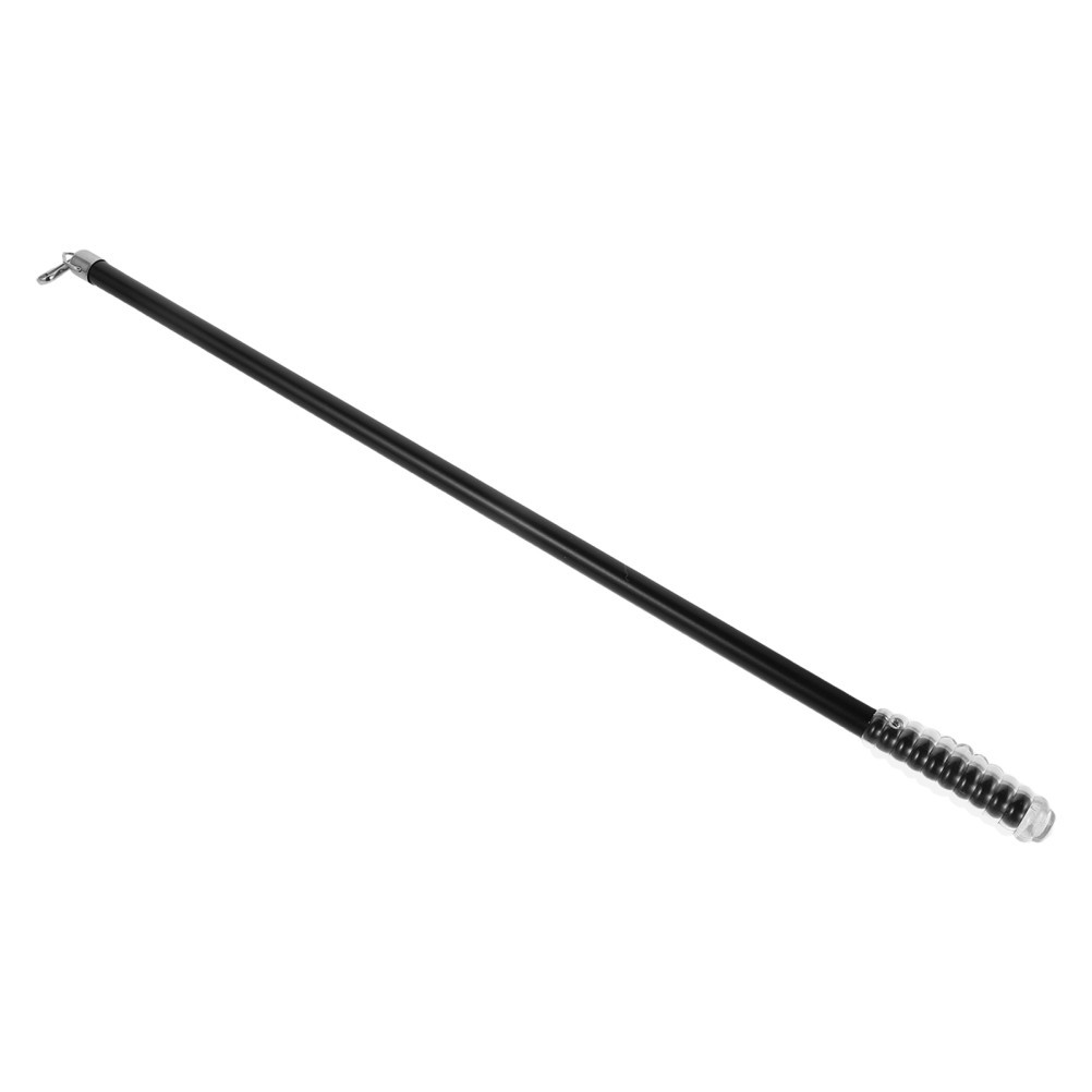 Window Curtain Pull Rod Black Adjustable Metal Pole for Silent Drapery Control