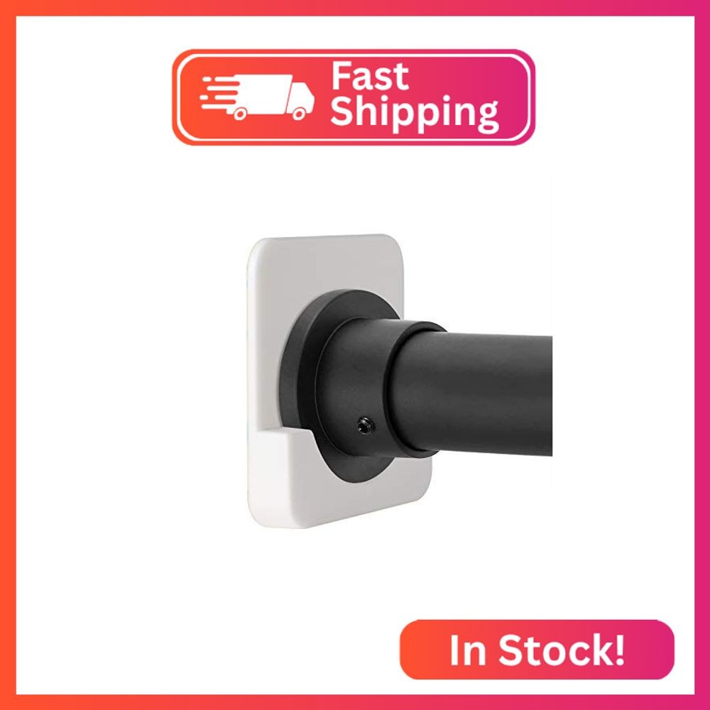 Shower Curtain Rod Holder for Wall Mount | Adhesive Shower Tension Rod Retainer