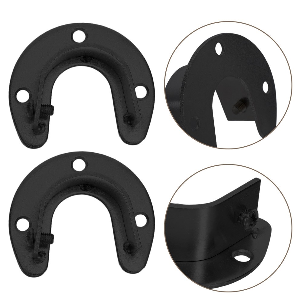 2 Pcs Closet Tube Holder Pole Socket Flange for Pipe Clothes Rod Bracket