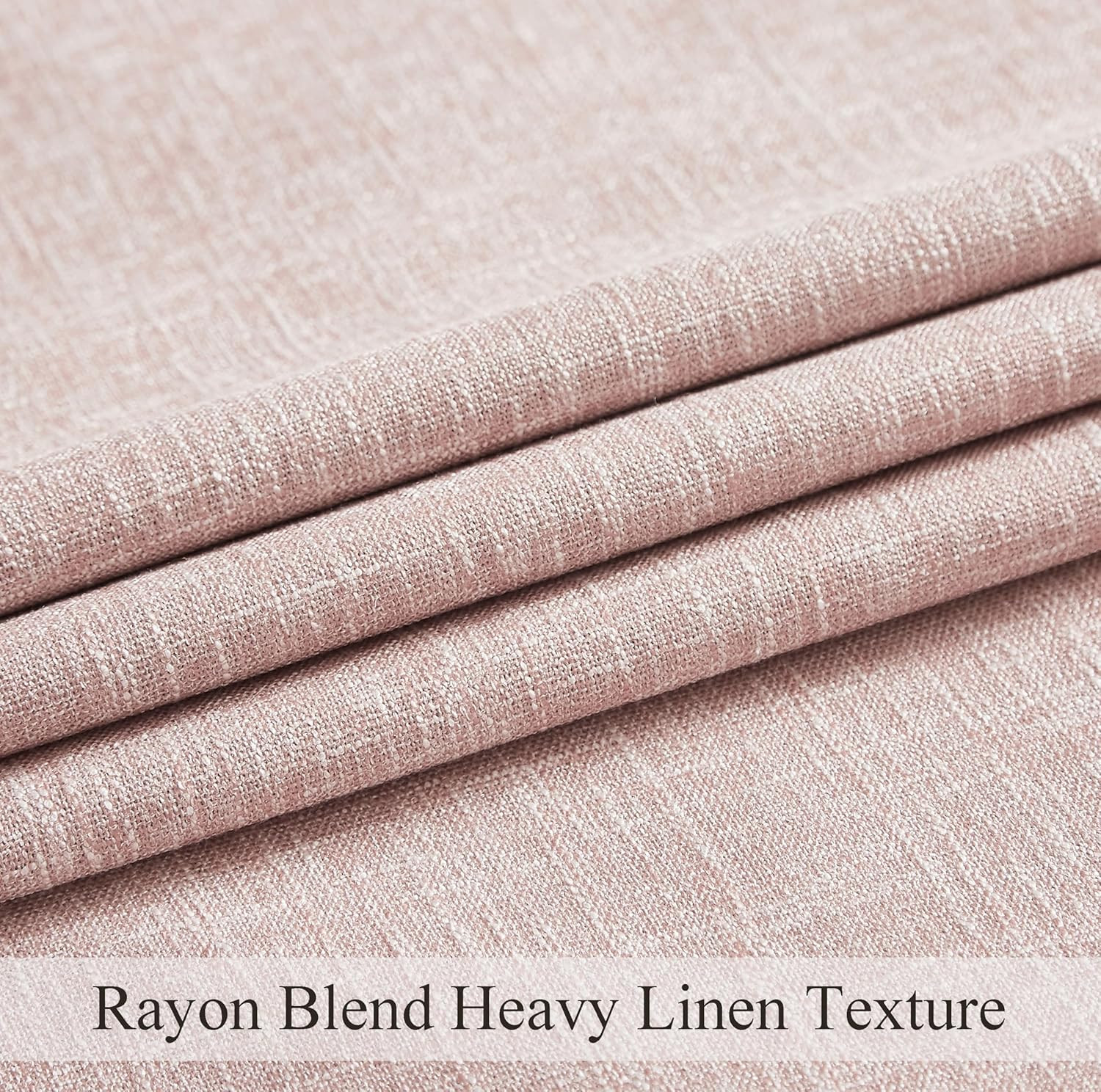 Central Park Pink Solid Blackout Curtain Heavy Linen Texture Window Treatment Pa