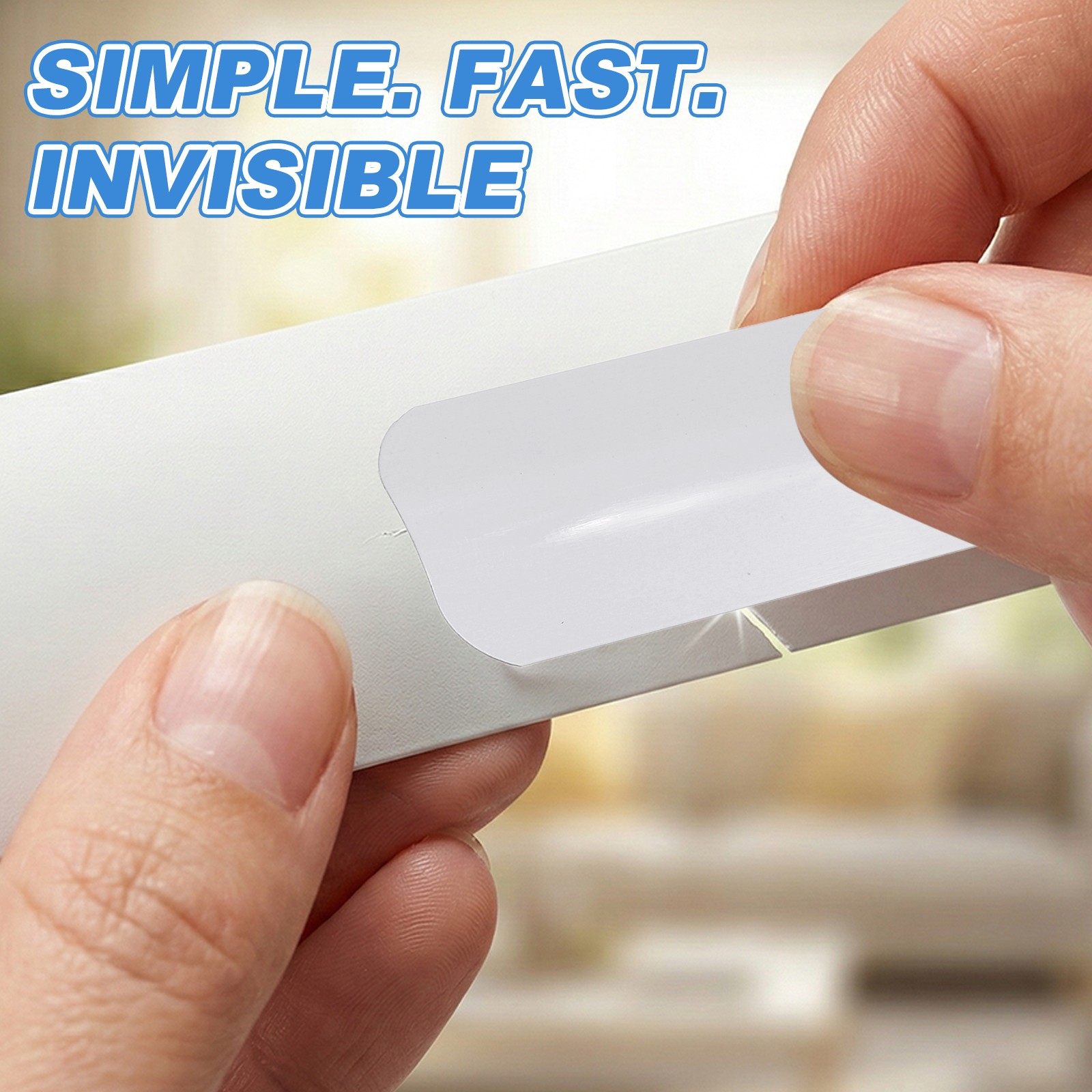 10Pcs 1″ W x 3″ l Self-Adhesive Mini Horizontal Blind Repair Tabs, White