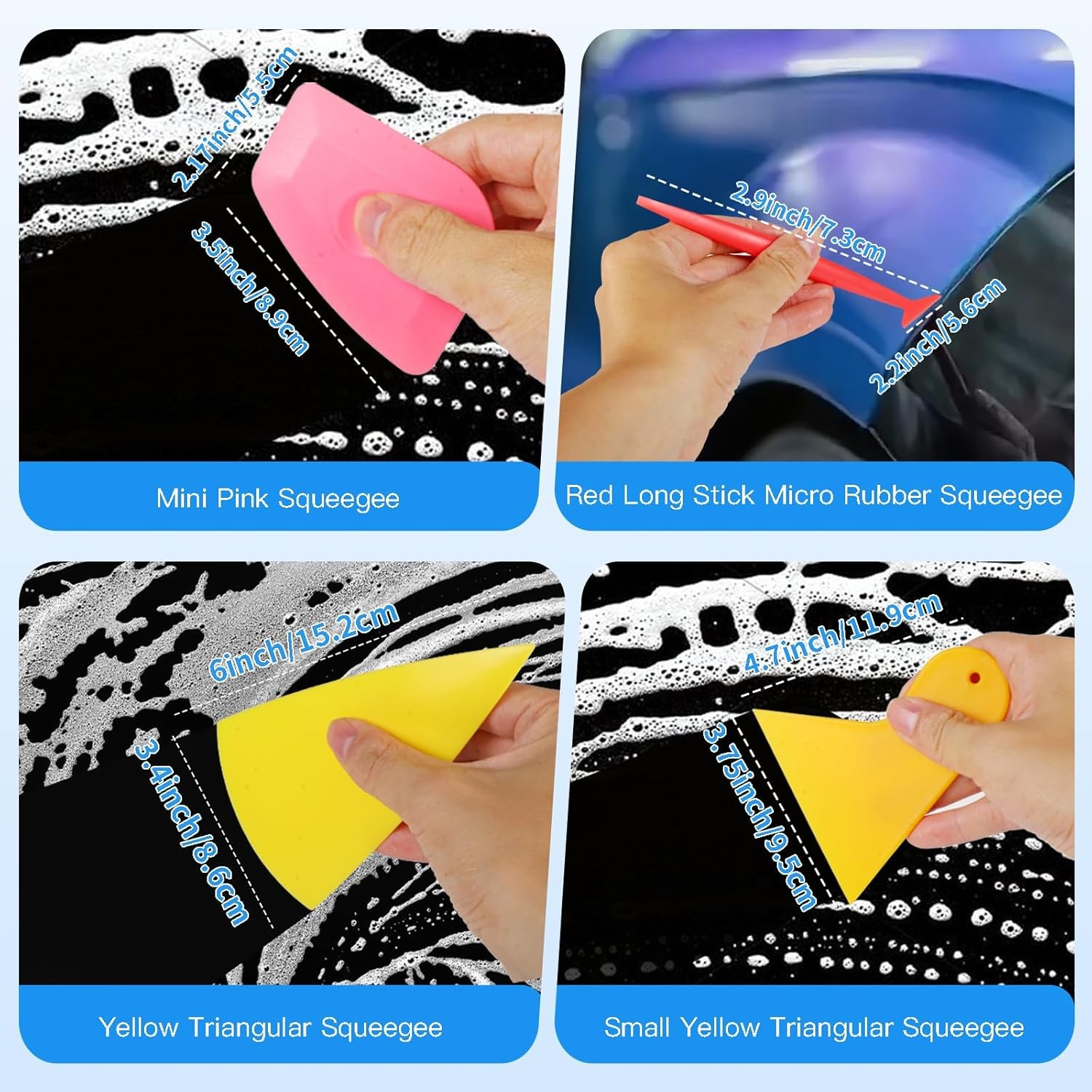 Professional 8-Piece Car Window Tint & Vinyl Wrap Tool Kit, Auto Glass Film