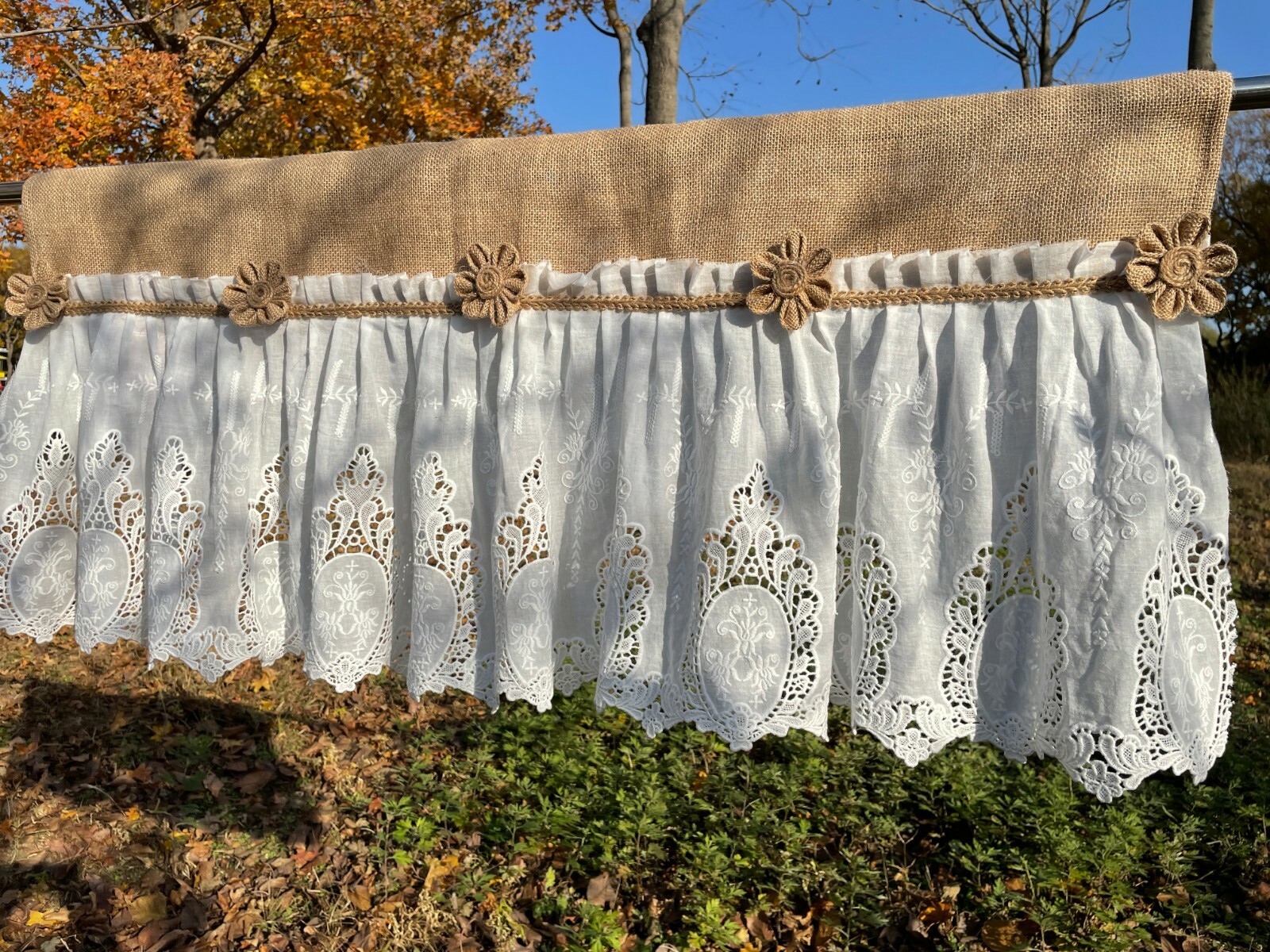 High Quality Unique Kitchen Valance Burlap Kitchen Curtain window Treatment