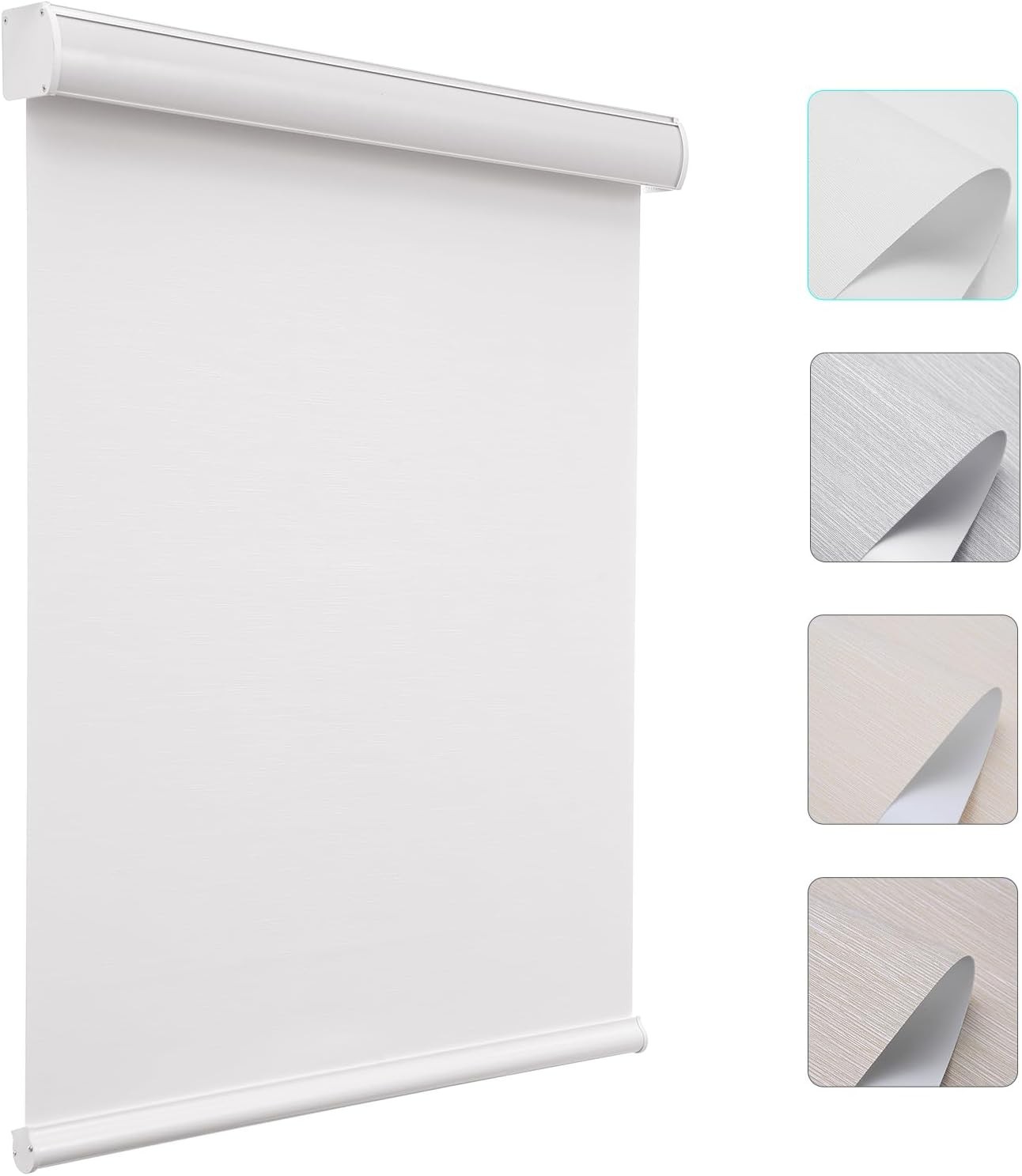 Changshade CUSTOM Blackout Cordless Window Blind Roller Shades White/ Black/Grey