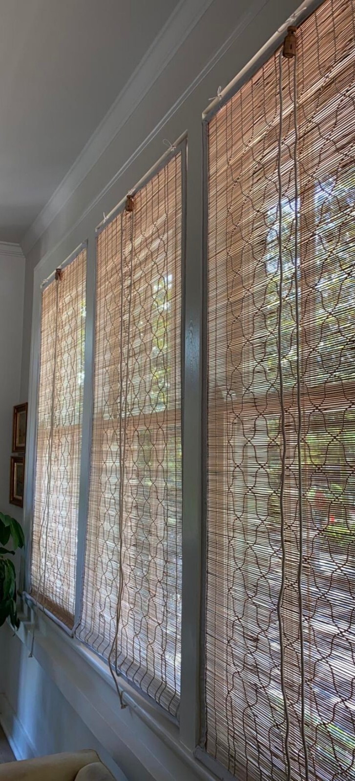 Handmade Bamboo shades, Cross Thread Bamboo Chiks ,Light-Filtering curtains,
