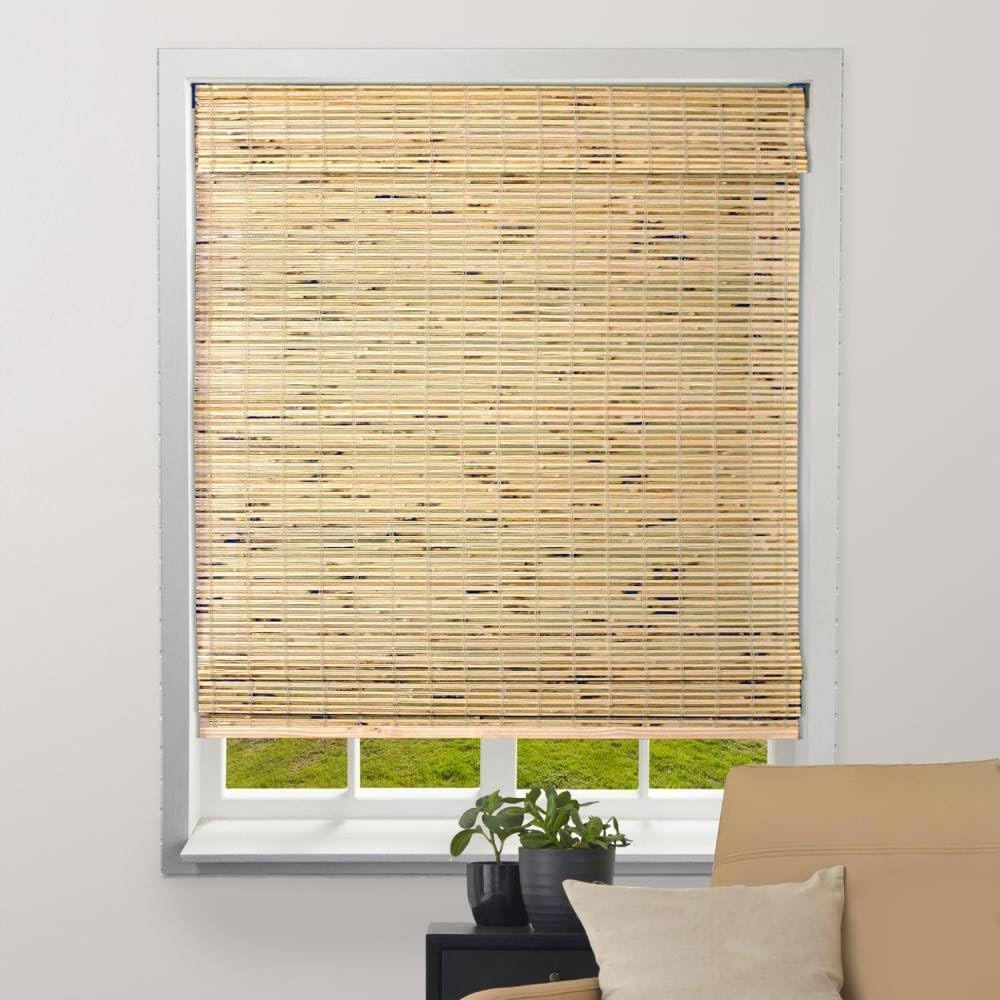 ARLO BLINDS Sheer Bamboo Roman Shades with Valance – Petite Rustique, 45″ W x