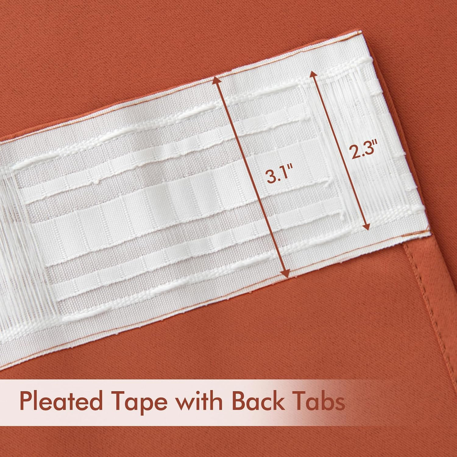 MIULEE Back Tab Burnt Orange Blackout Curtains 84 Inch Length 2 Panels Set for L