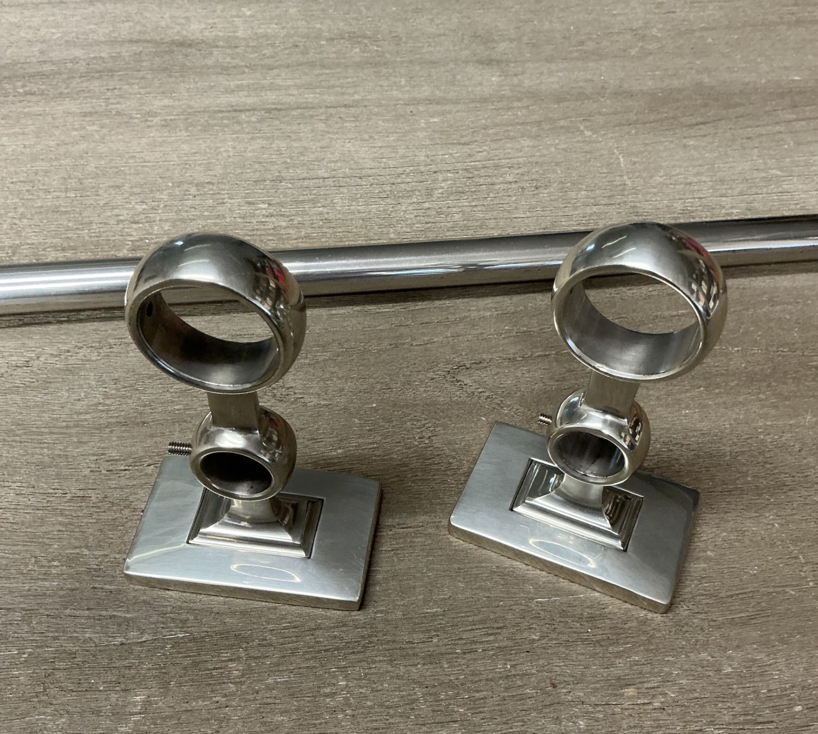 Restoration Hardware Silver Rectangle Estate Double Rod Conversion Kit Medium