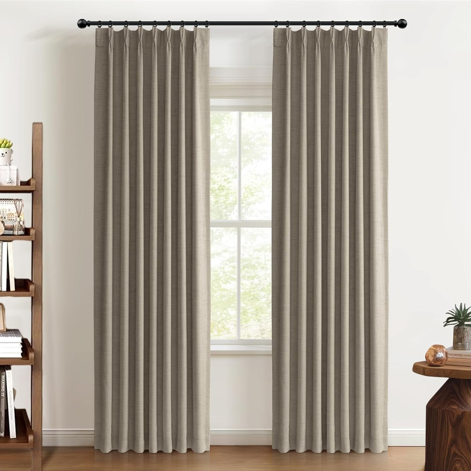 100% Blackout Shield Polyester Pinch Pleated Curtains Blackout, Pleated Drapes 8