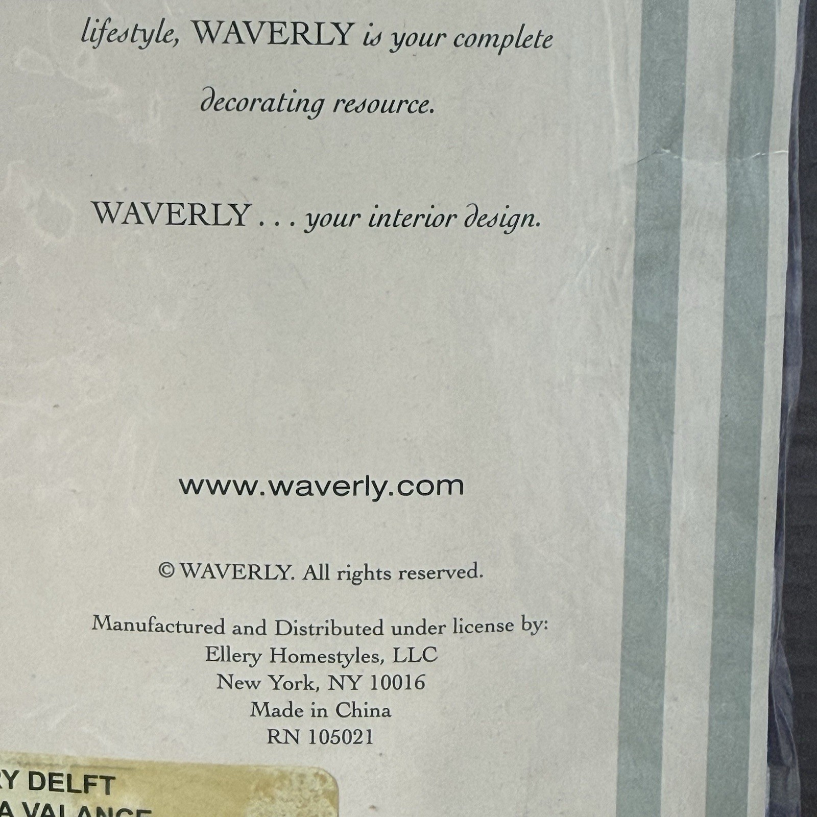 Waverly Amanda Window Valance Kerry Delft Blue White Floral 79 x 16 Cottage Core