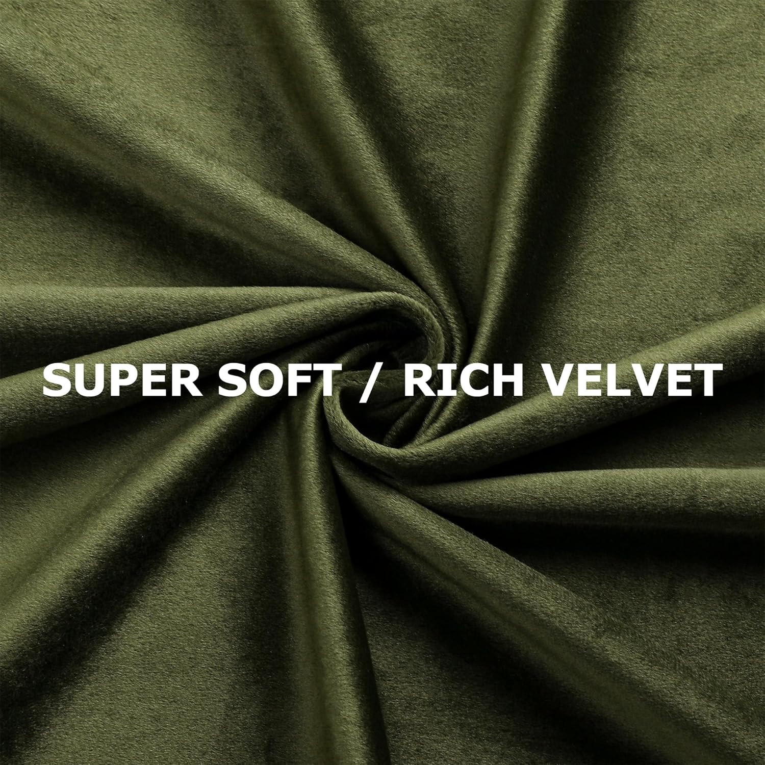 Olive Green Velvet Curtains for Bedroom Window, Super Soft Vintage Luxury Heavy