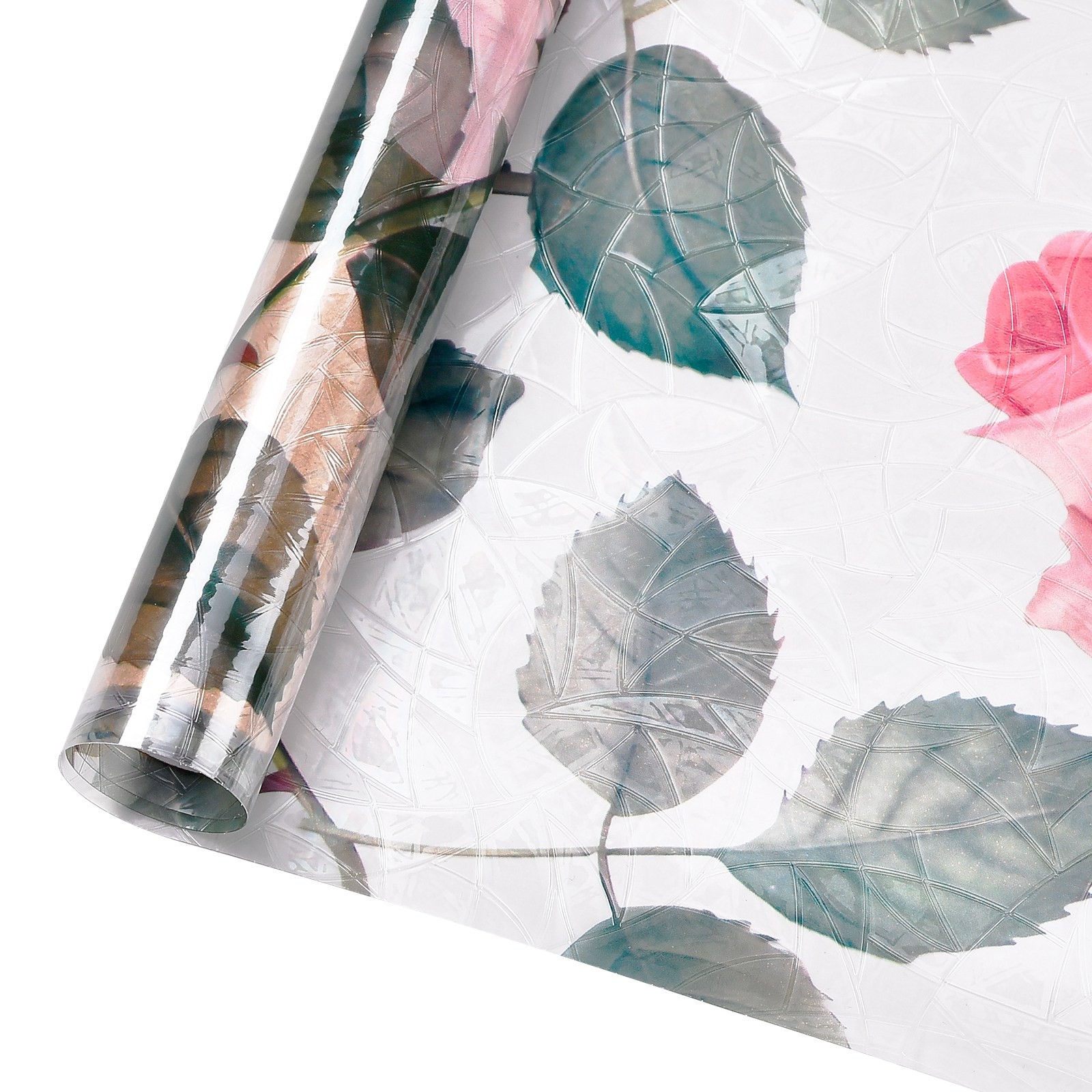 45*90CM 3D PVC Colorful Electrostatic Window Sticker with Rose Scale Pattern